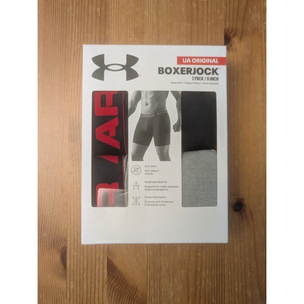 Under Armour Men's BoxerJock 2 Pack 6 Inch Boxer Briefs